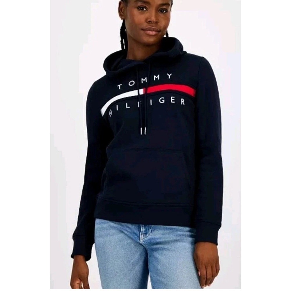 Tommy Hilfiger Women's Hooded Sweat Shirt Hoodie Navy Blue SZ XL NWT